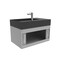 Castello Usa Amazon 30-inch Gray Right Vanity Set with Black Top and Chrome Handles CB-MC-30G-CHR-2056R-BL - alternate 6